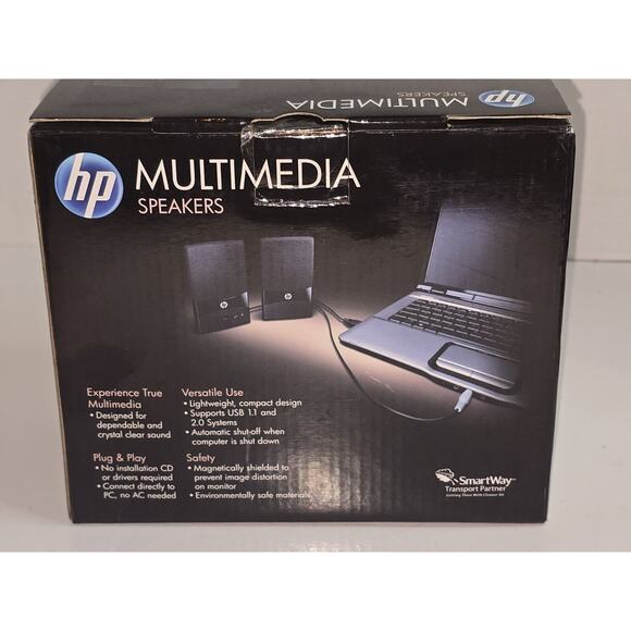 HP Multimedia Computer Speakers USB No Driver Needed GL313AA New 55db - Picture 1 of 7